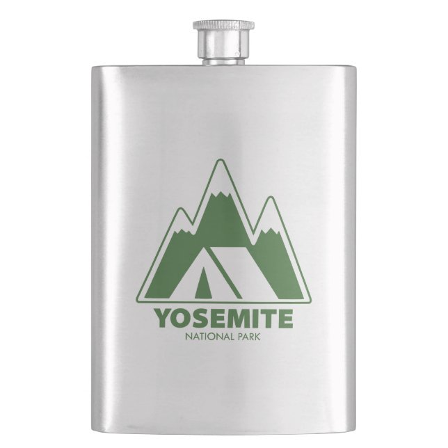 Yosemite National Park Mountains Camping Flask (Front)
