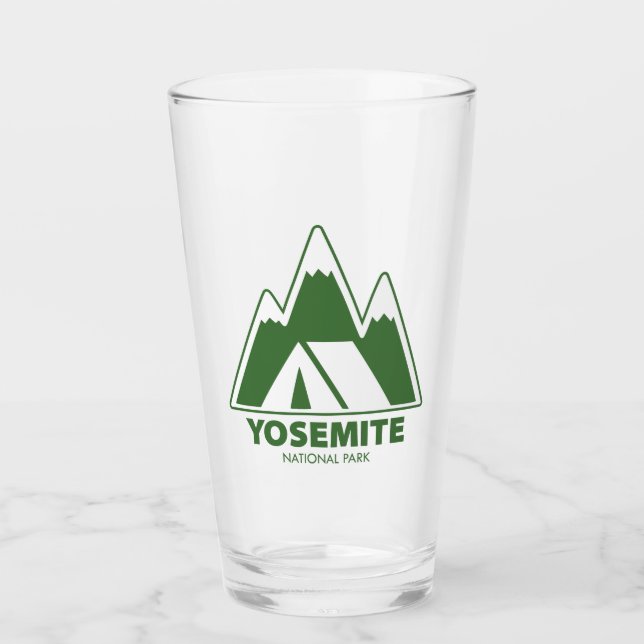 Yosemite National Park Mountains Camping Glass (Front)