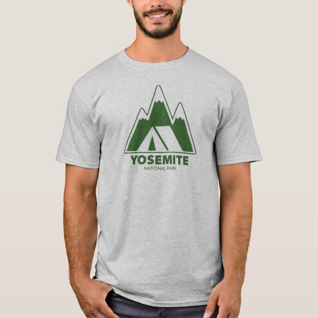 Yosemite National Park Mountains Camping T-Shirt (Front)