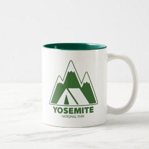 Yosemite National Park Mountains Camping Two-Tone Coffee Mug