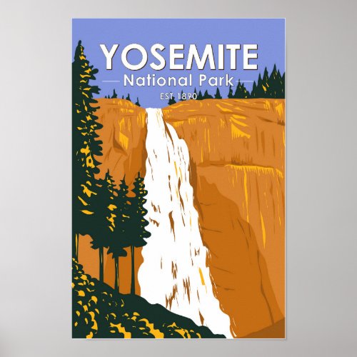 Yosemite National Park Nevada Falls California Poster