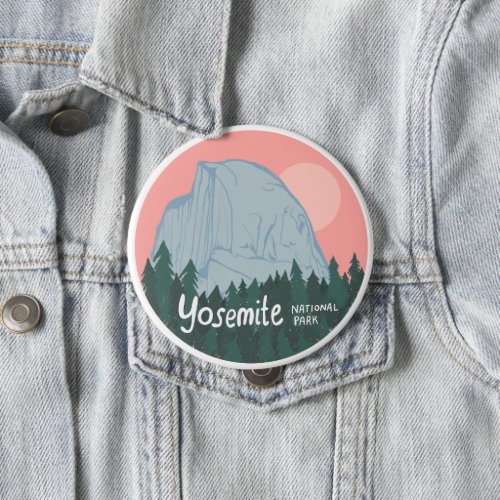 Yosemite National Park Pink Half Dome Button