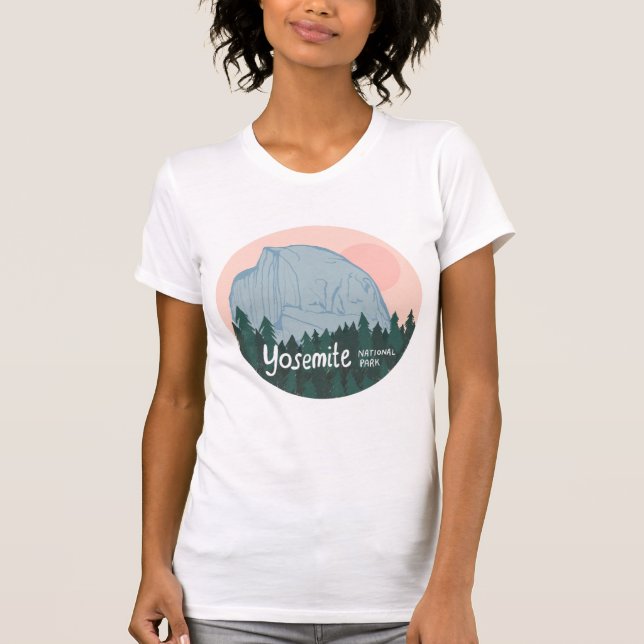 Yosemite National Park Pink Half Dome T-Shirt (Front)