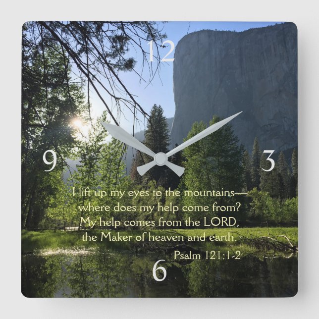 Yosemite National Park Psalm Wall Clock (Front)