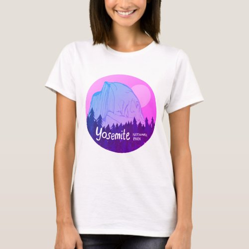 Yosemite National Park Purple Half Dome T_Shirt