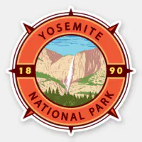 Yosemite National Park Retro Compass Emblem Sticker