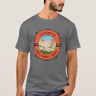 Yosemite National Park Retro Compass Emblem T-Shirt