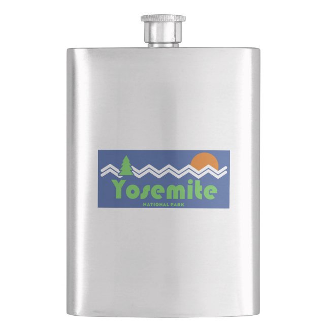 Yosemite National Park Retro Flask (Front)