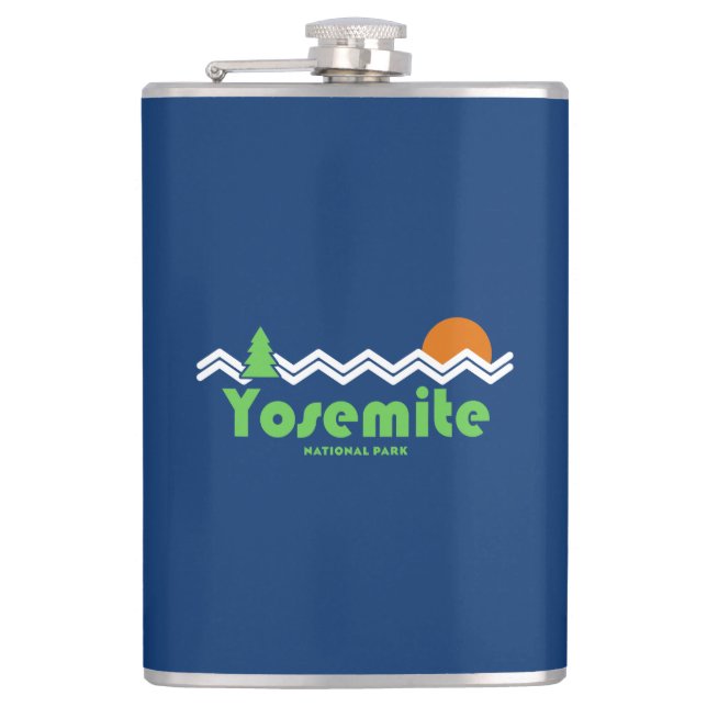 Yosemite National Park Retro Flask (Front)