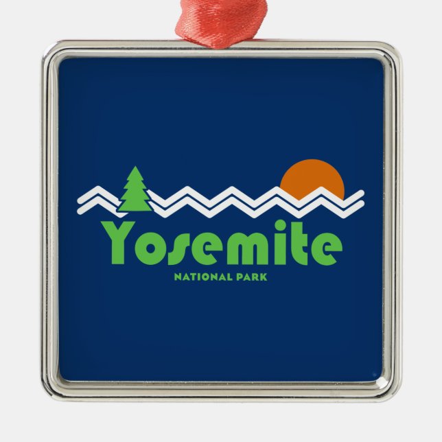  Yosemite National Park Retro Metal Ornament (Front)