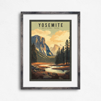 Yosemite National Park Retro Travel Poster 18x24 by thepixelprojekt at Zazzle