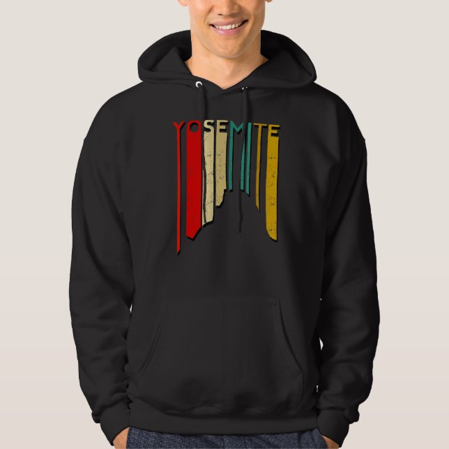 Yosemite National Park Retro Vintage Mountain Hiki Hoodie (Front)