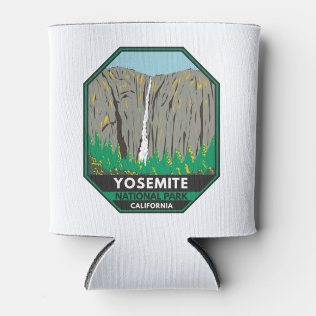 Yosemite National Park Ribbon Falls California Can Cooler (Front)