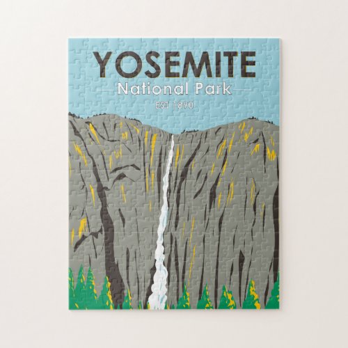 Yosemite National Park Ribbon Falls California  Jigsaw Puzzle