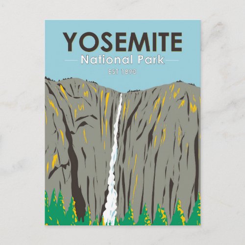 Yosemite National Park Ribbon Falls California Postcard
