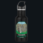 Yosemite National Park Ribbon Falls California  Stainless Steel Water Bottle<br><div class="desc">Yosemite vector artwork design. The park is famed for its giant,  ancient sequoia trees,  and for Tunnel View,  the iconic vista of towering Bridalveil Fall and the granite cliffs of El Capitan and Half Dome.</div>