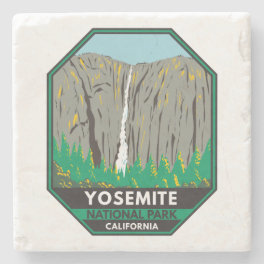 Yosemite National Park Ribbon Falls California Stone Coaster