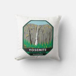 Yosemite National Park Ribbon Falls California  Throw Pillow