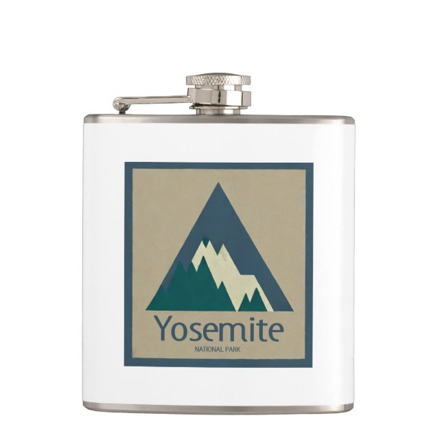 Yosemite National Park Rustic Flask (Front)