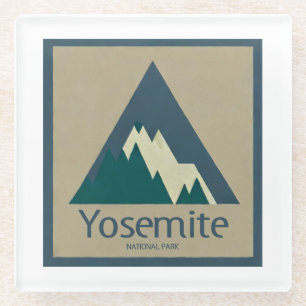 Yosemite National Park Rustic Glass Coaster