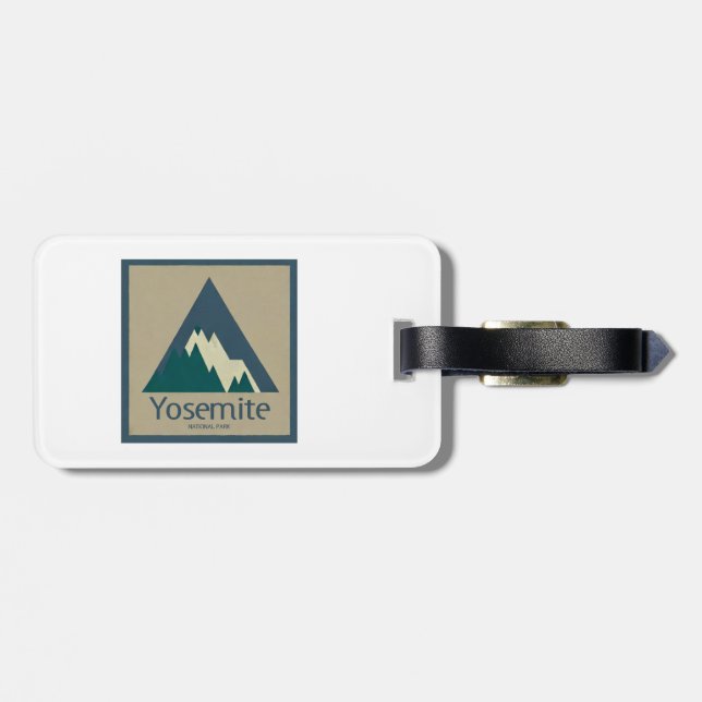 Yosemite National Park Rustic Luggage Tag (Back Horizontal)