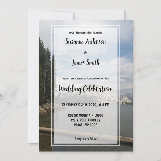 Yosemite National park rustic Mountain Wedding Invitation (Front)