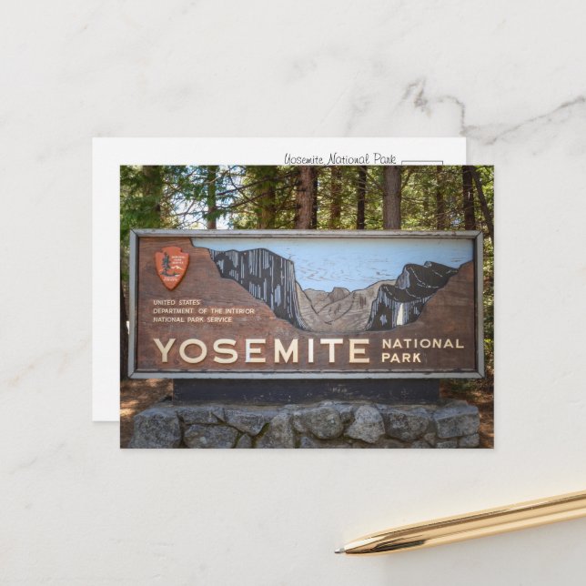 Yosemite National Park – Rustic Travel Photography Postcard (Front/Back In Situ)