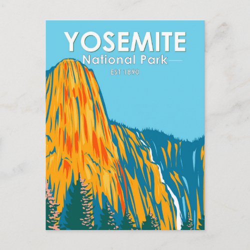 Yosemite National Park Sentinel Fall California Postcard