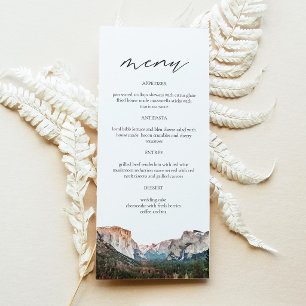 YOSEMITE National Park Skyline Watercolor Wedding Menu
