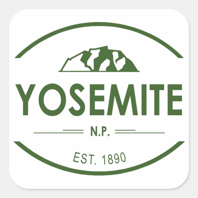 Yosemite National Park Square Sticker (Front)