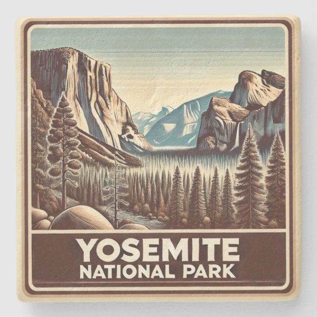 Yosemite National Park Stone Coaster (Front)