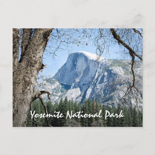 Yosemite National Park text  photo of Half Dome Postcard