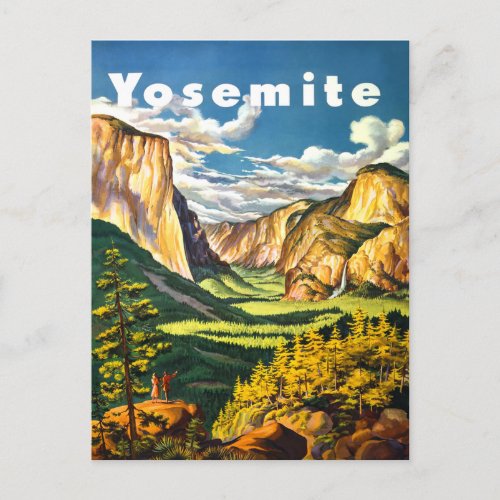 Yosemite National Park Travel Art Postcard