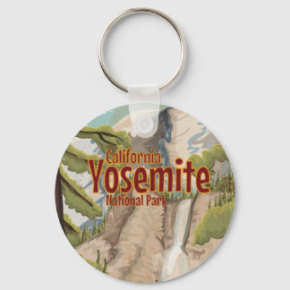 Yosemite National Park Travel Poster Keychain