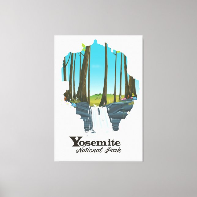 Yosemite National Park USA Map Canvas Print (Front)