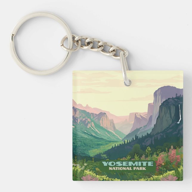 Yosemite National Park Valley Half Dome Keychain (Front)