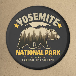 Yosemite National Park Vintage Bear Magnet