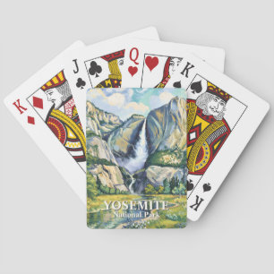 Yosemite National Park Vintage Bridalveil Fall Art Poker Cards