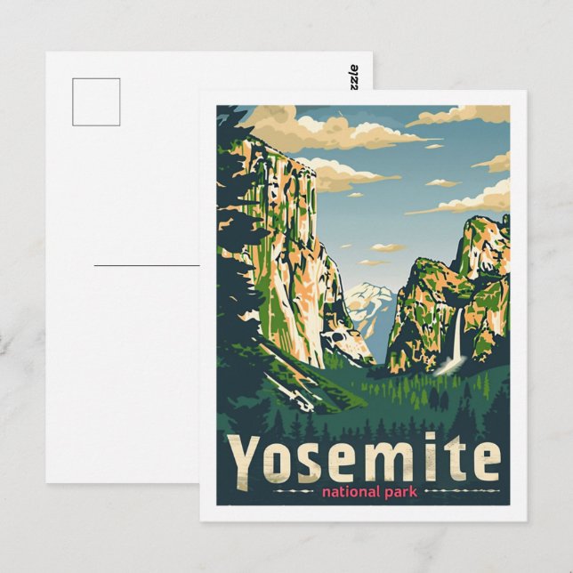 Yosemite National Park Vintage Famous Travel Place Postcard (Front/Back)