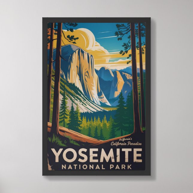 Yosemite National Park Vintage Framed Art (Framed Front)