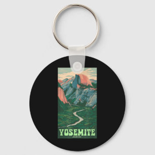 Yosemite National Park Vintage Half-dome, Hiking T Keychain