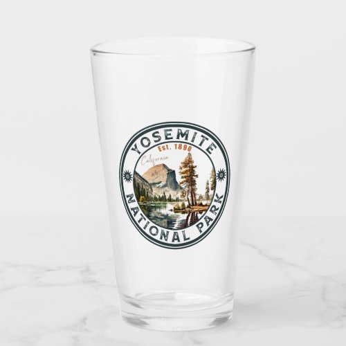 Yosemite National Park Vintage Mountain Souvenirs Glass