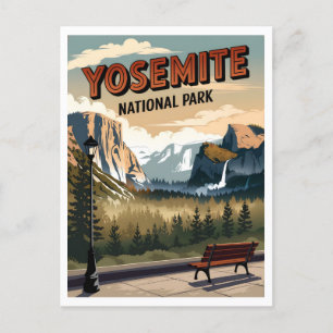 Yosemite National Park vintage Postcard