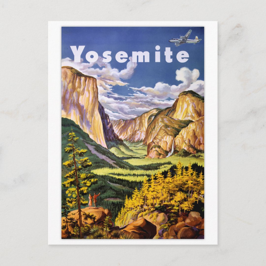 Yosemite National Park Vintage Poster Postcard | Zazzle