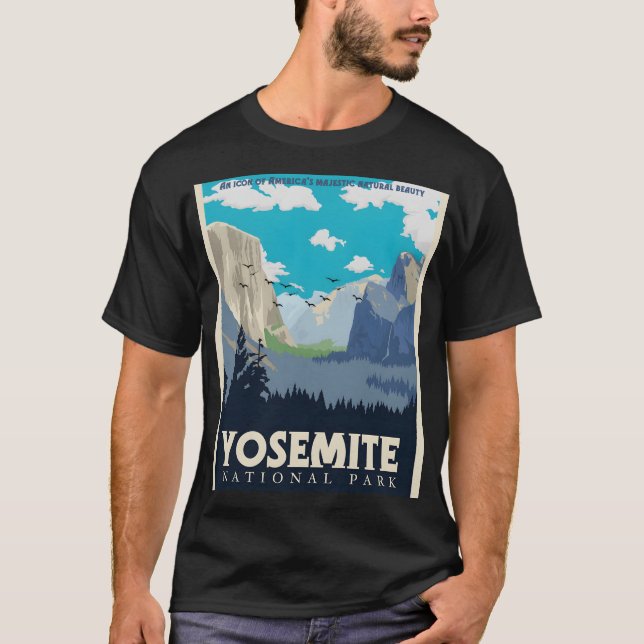 Yosemite National Park Vintage Travel   T-Shirt (Front)