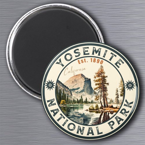 Yosemite National Park watercolor Half Dome Sunset Magnet