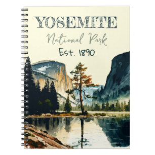 Yosemite National Park watercolor Half Dome Sunset Notebook