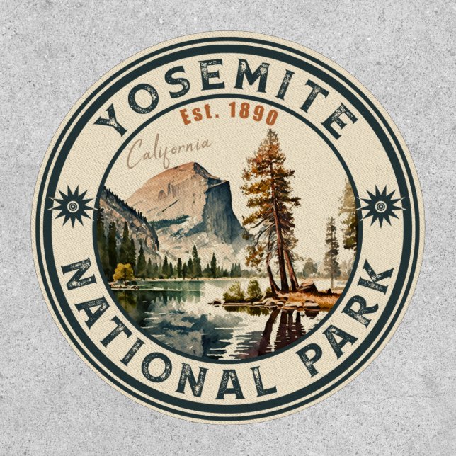 Yosemite National Park watercolor Half Dome Sunset Patch (Front)