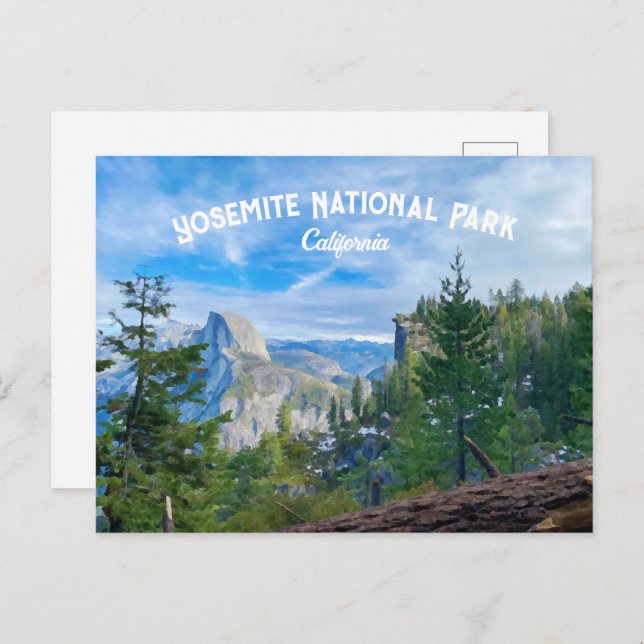 Yosemite National Park Watercolor Postcard (Front/Back)