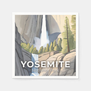 Yosemite National Park Watercolor Travel Napkins
